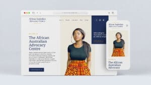 African Australian Advocacy Centre homepage design